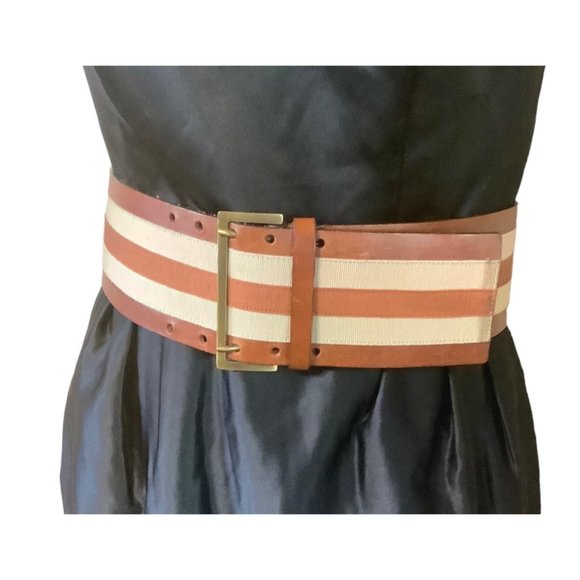 Vtg Wide Waist Leather‎ Cincher Belt Women 28\